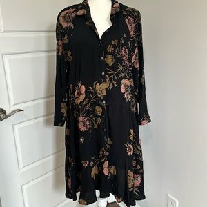 Free people dress. Black with beautiful floral print. Size Medium